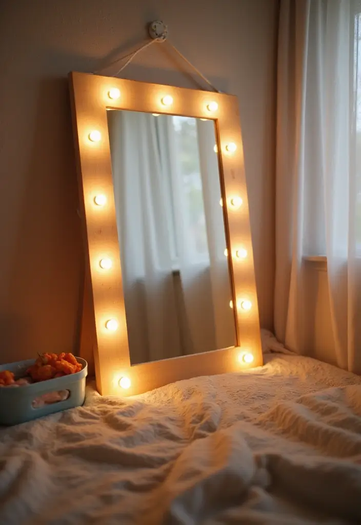 29 Nursery Mirror Designs That Add Light and Style 17 29 Nursery Mirror Designs That Add Light and Style - 17. Light-Up Mirrors