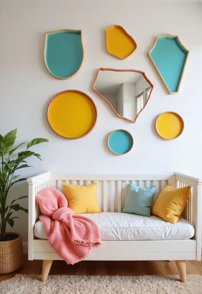 29 Nursery Mirror Designs That Add Light and Style 19 29 Nursery Mirror Designs That Add Light and Style - 19. Retro Mirrors