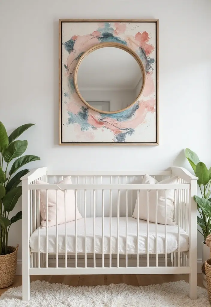 29 Nursery Mirror Designs That Add Light and Style 24 29 Nursery Mirror Designs That Add Light and Style - 24. Artistic Mirrors
