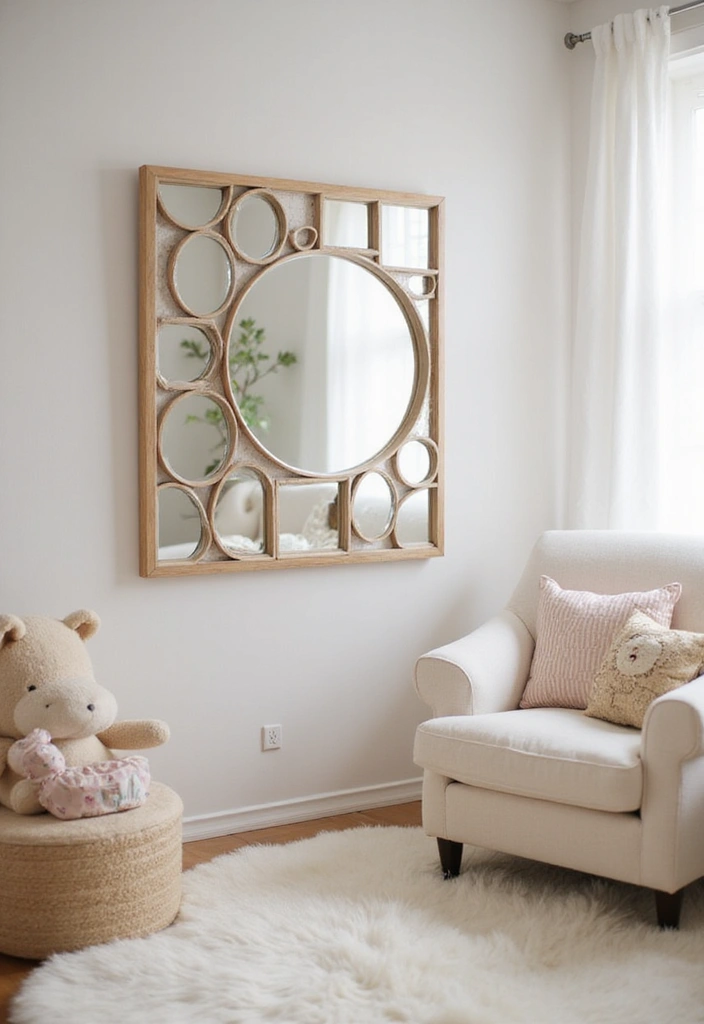 29 Nursery Mirror Designs That Add Light and Style 26 29 Nursery Mirror Designs That Add Light and Style - 26. Framed Collage Mirrors