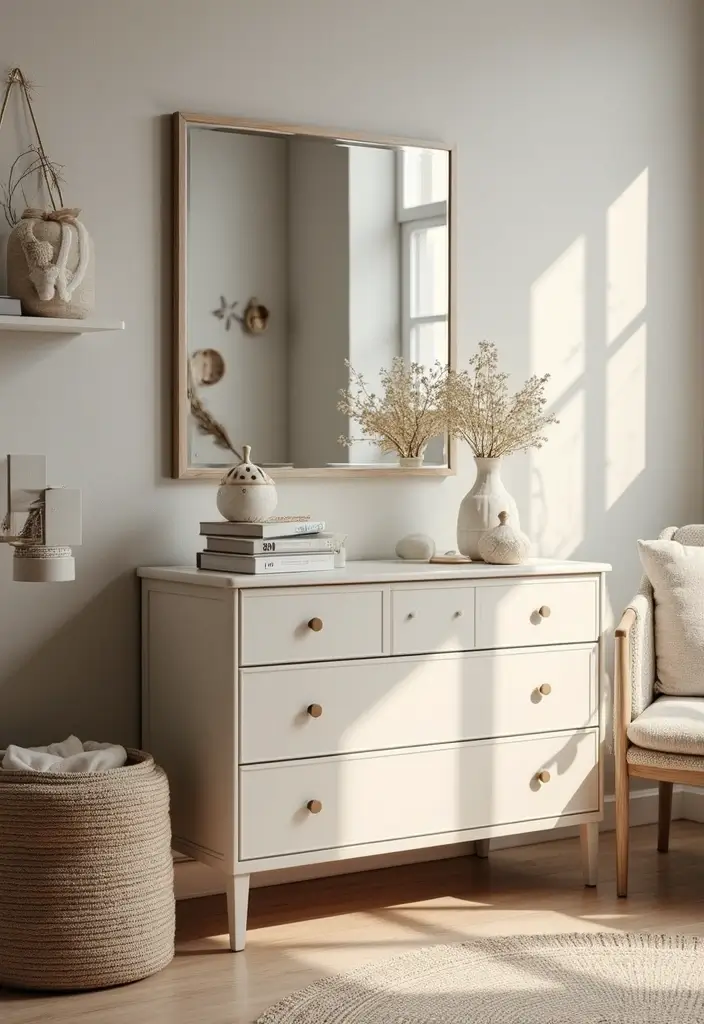 29 Nursery Mirror Designs That Add Light and Style 6 29 Nursery Mirror Designs That Add Light and Style - 6. Functional Furniture Mirrors