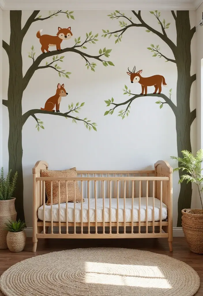 29 Nursery Wall Designs That Transform the Entire Room 17 29 Nursery Wall Designs That Transform the Entire Room - 17. Magical Forest Theme