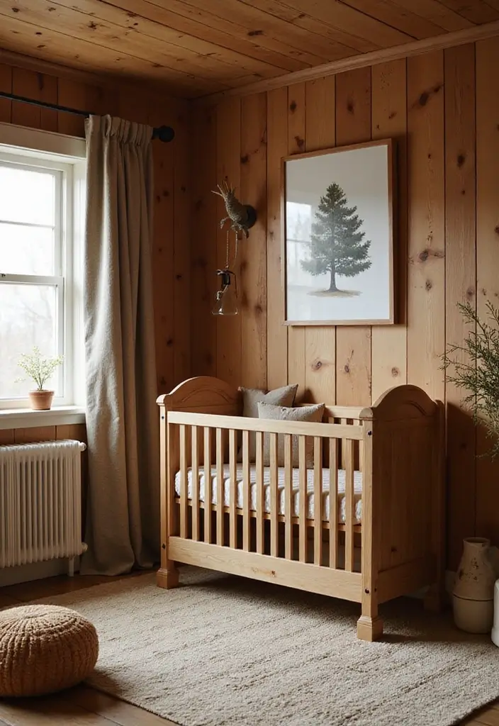 29 Nursery Wall Designs That Transform the Entire Room 22 29 Nursery Wall Designs That Transform the Entire Room - 22. Cozy Cabin Feel