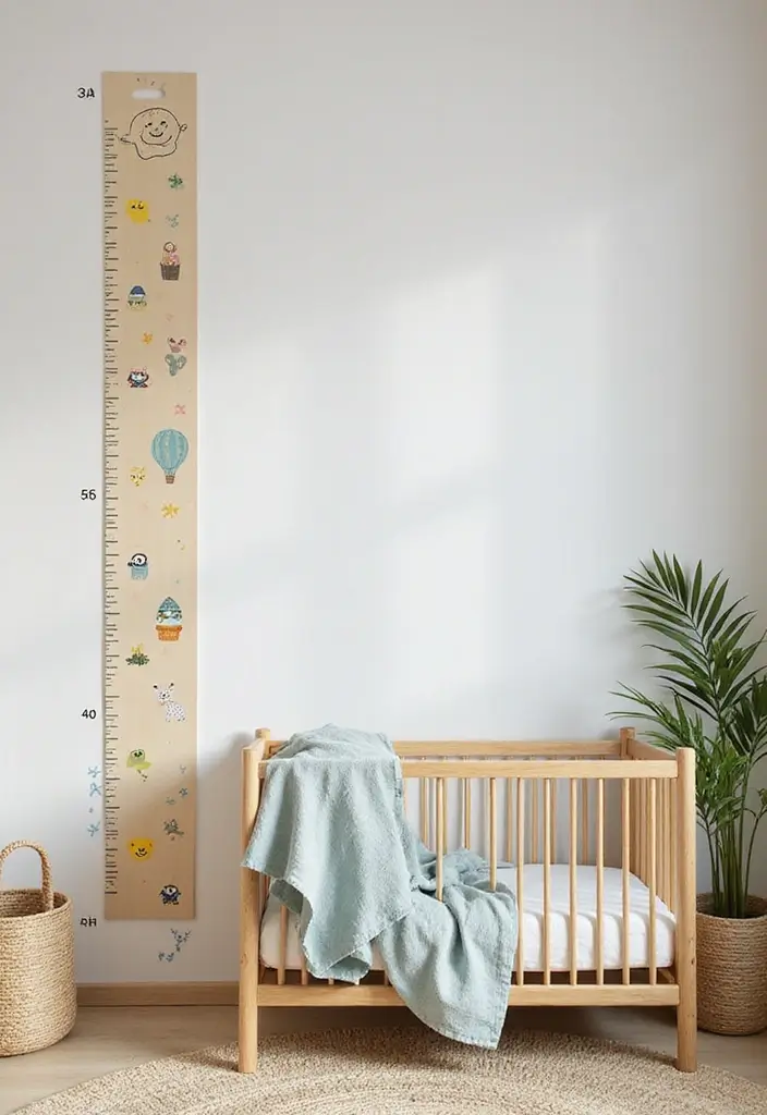 29 Nursery Wall Designs That Transform the Entire Room 23 29 Nursery Wall Designs That Transform the Entire Room - 23. Customizable Growth Chart Wall