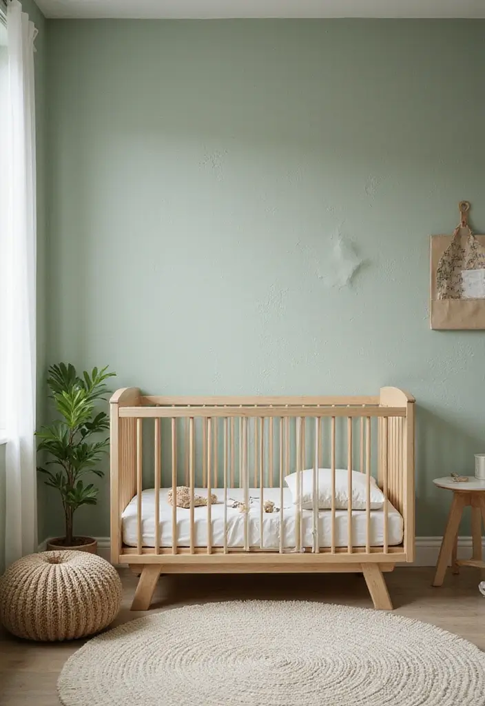 29 Sage Green Nursery Inspirations That Parents Can’t Resist 11 29 Sage Green Nursery Inspirations That Parents Can’t Resist - 11. Textured Walls