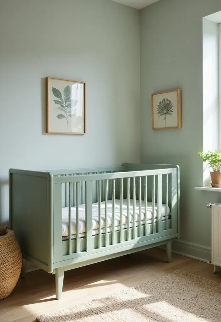 29 Sage Green Nursery Inspirations That Parents Can’t Resist 17 29 Sage Green Nursery Inspirations That Parents Can’t Resist - 17. Eco-Friendly Cribs