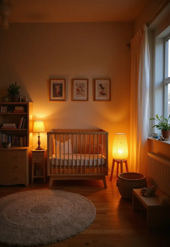 30 Beige Nursery Designs That Look Calm and Neutral 26 30 Beige Nursery Designs That Look Calm and Neutral - 26. Beige Infused with Warm Lighting