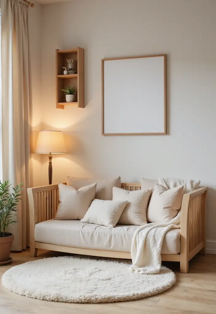 30 Beige Nursery Designs That Look Calm and Neutral 5 30 Beige Nursery Designs That Look Calm and Neutral - 5. Cozy Reading Nook