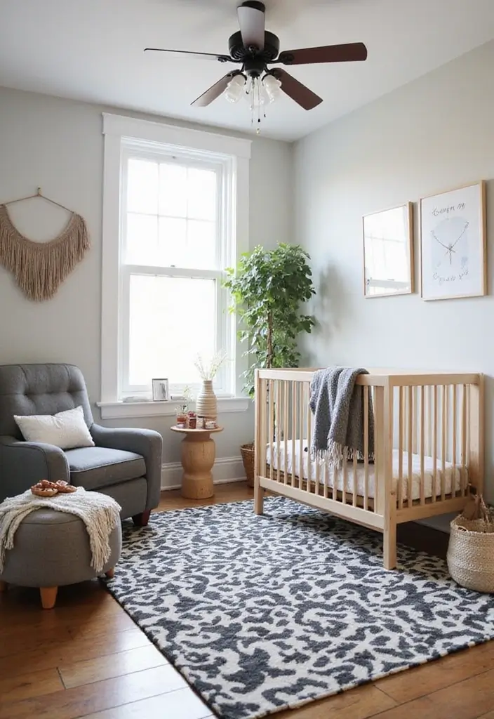 30 Black and White Nursery Ideas That Look Minimalist and Chic - 13. Stylish Black and White Rugs