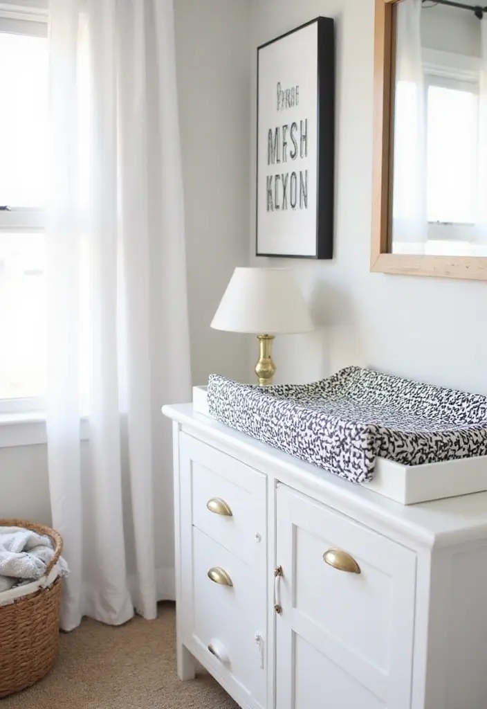 30 Black and White Nursery Ideas That Look Minimalist and Chic - 17. Chic Black and White Changing Pad Covers