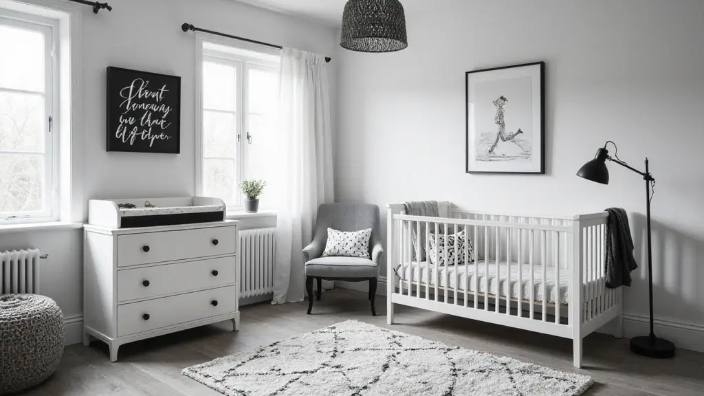 30 Black and White Nursery Ideas That Look Minimalist and Chic