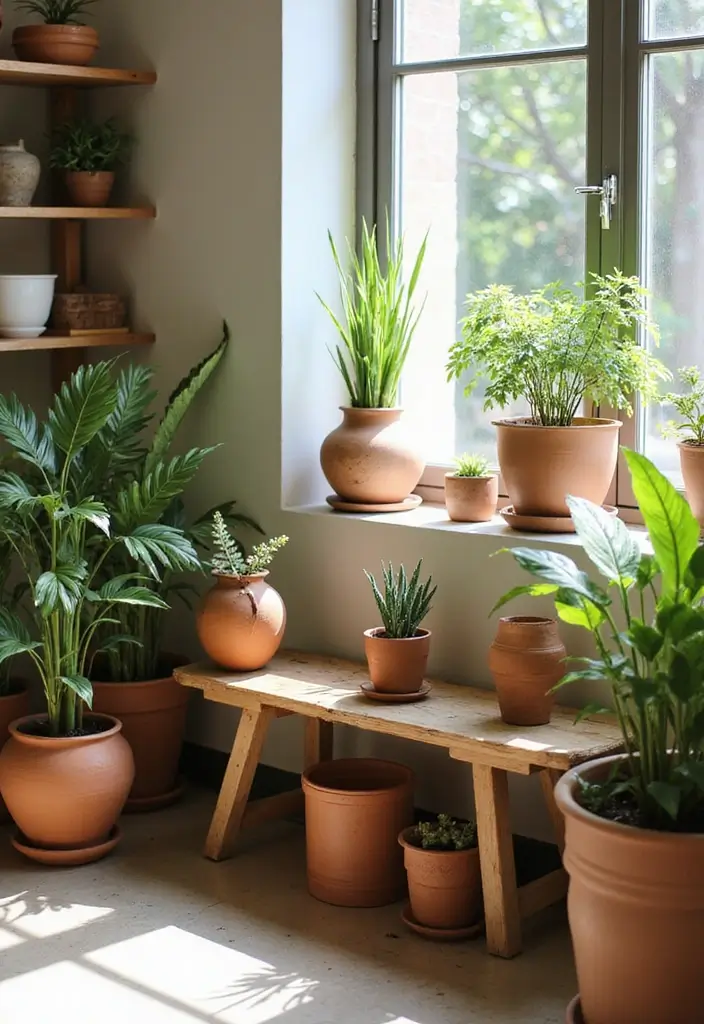 30 Cottagecore Nursery Ideas Full of Warmth and Magic 19 30 Cottagecore Nursery Ideas Full of Warmth and Magic - 19. Earthy Pottery and Planters