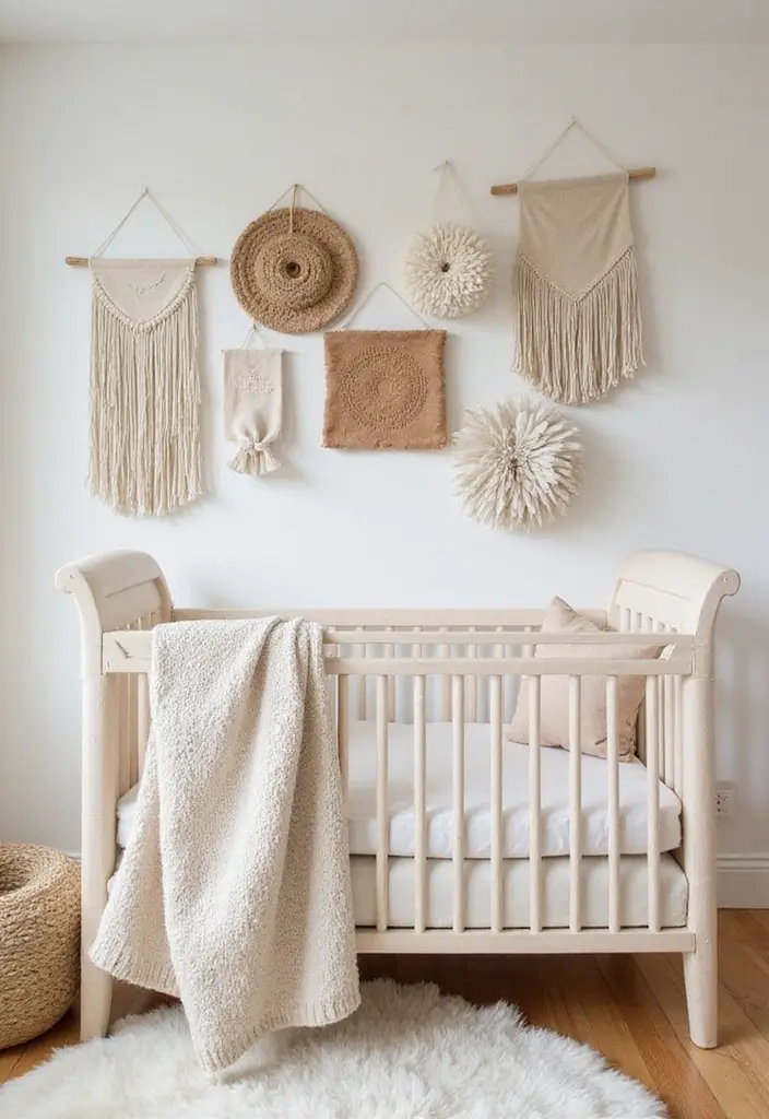 30 Cottagecore Nursery Ideas Full of Warmth and Magic 26 30 Cottagecore Nursery Ideas Full of Warmth and Magic - 26. Soft Wall Hangings