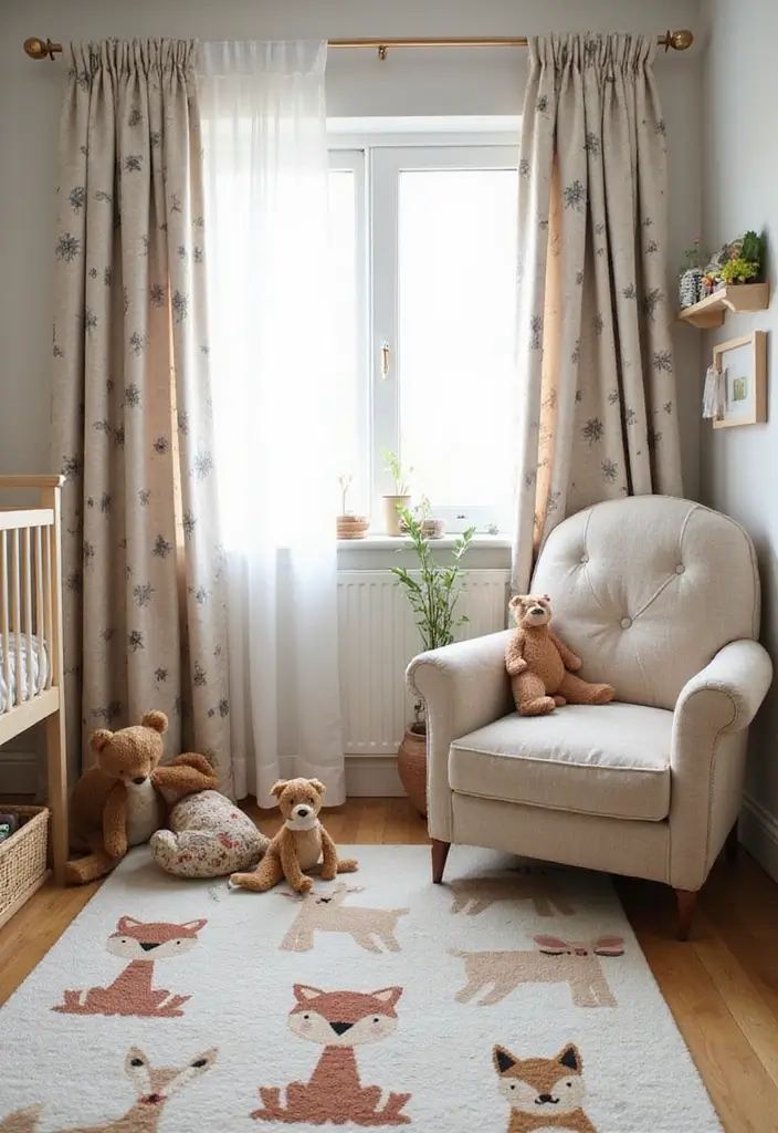 30 Forest Themed Nursery Ideas That Bring Nature Inside - 8. Playful Textiles