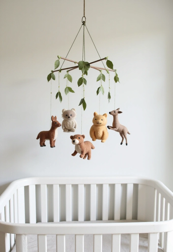 30 Forest Themed Nursery Ideas That Bring Nature Inside - 9. Nature-Inspired Mobile