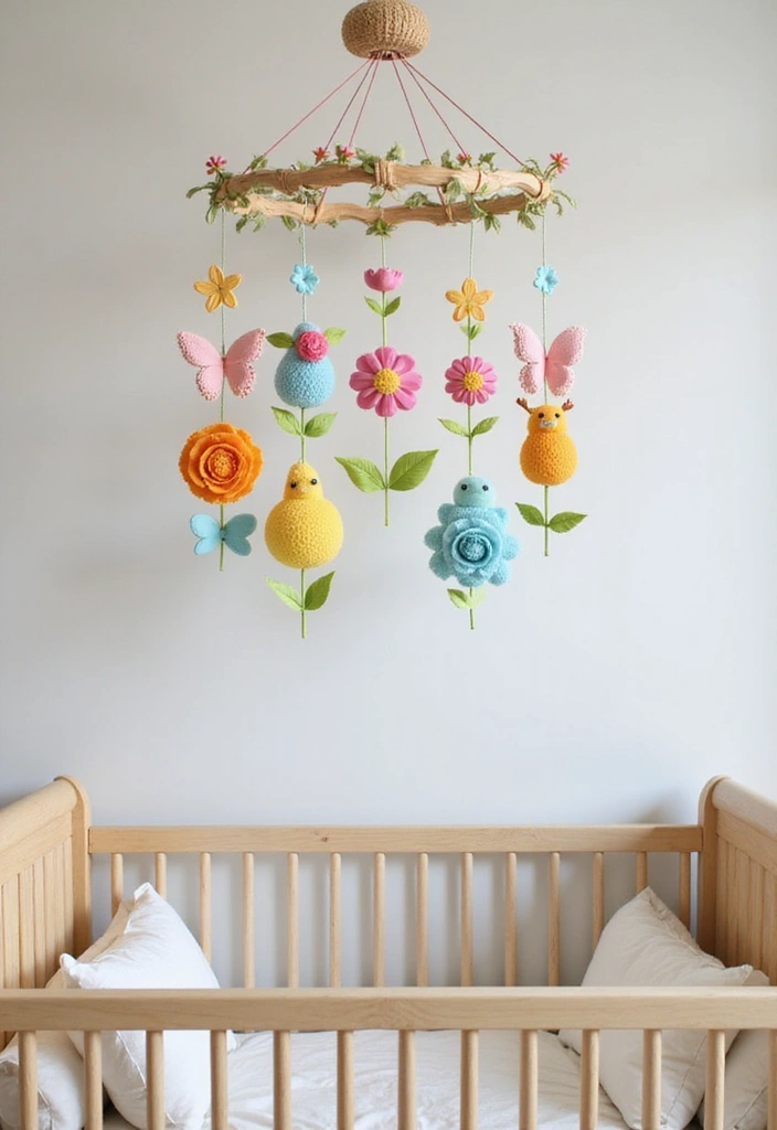 30 Girly Nursery Ideas That Feel Sweet and Elegant 3 30 Girly Nursery Ideas That Feel Sweet and Elegant - 3. Whimsical Floral Mobile
