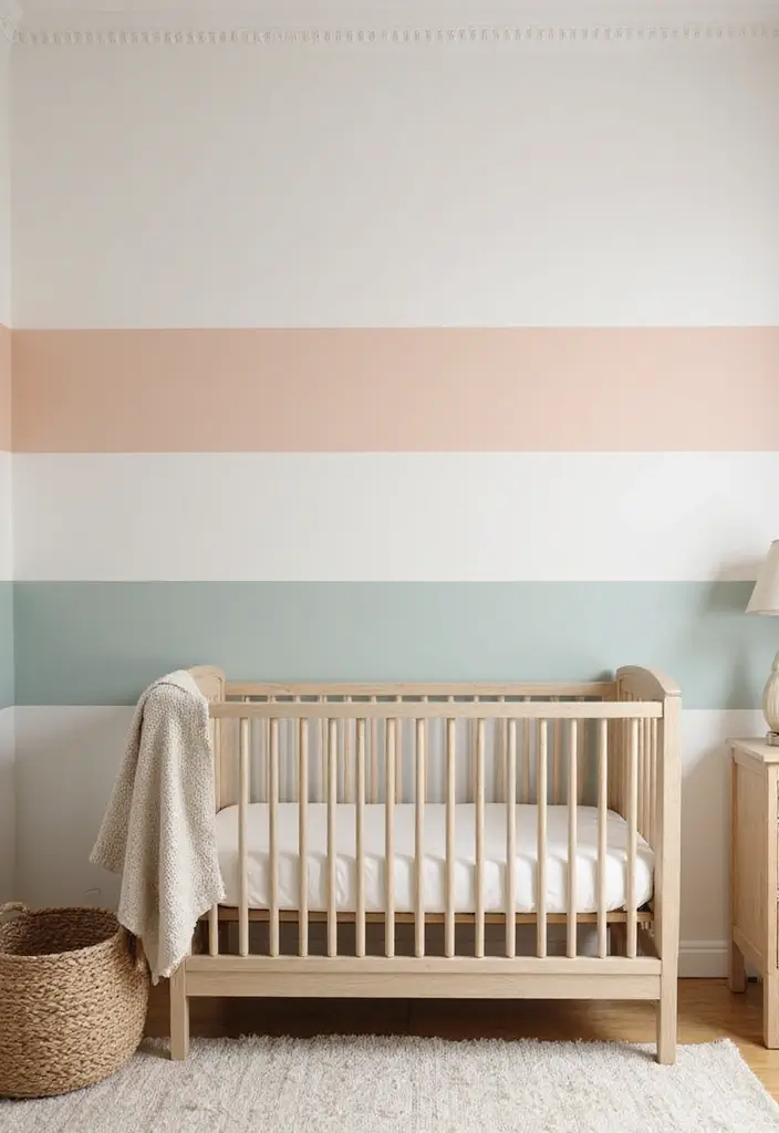 30 Nursery Accent Wall Ideas That Transform the Room - 2. Striped Accent Walls