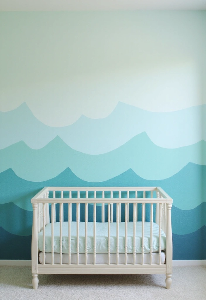 30 Nursery Accent Wall Ideas That Transform the Room - 20. Ocean Waves