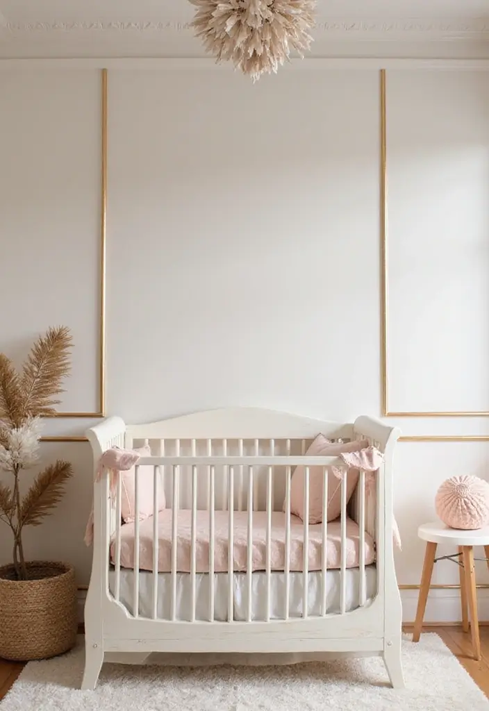 30 Nursery Accent Wall Ideas That Transform the Room - 24. Metallic Accents