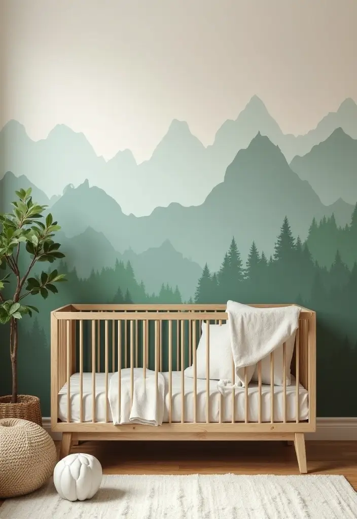 30 Nursery Accent Wall Ideas That Transform the Room - 25. Environmental Inspiration
