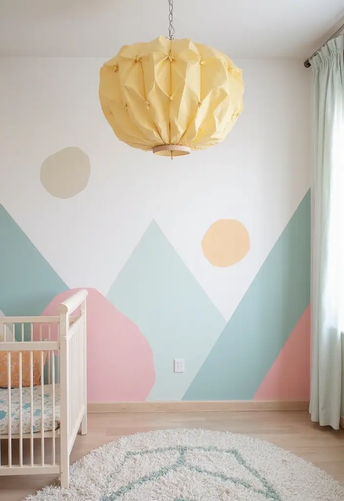 30 Nursery Accent Wall Ideas That Transform the Room - 3. Geometric Patterns