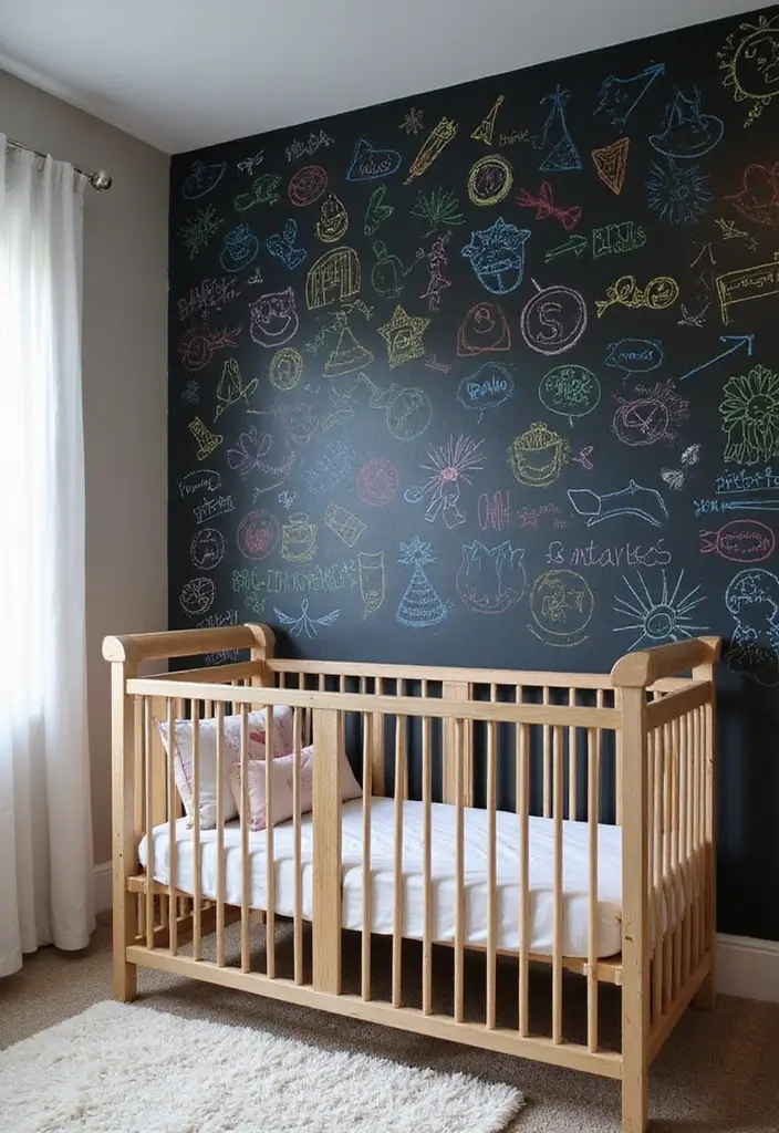 30 Nursery Accent Wall Ideas That Transform the Room - 4. Chalkboard Paint Walls