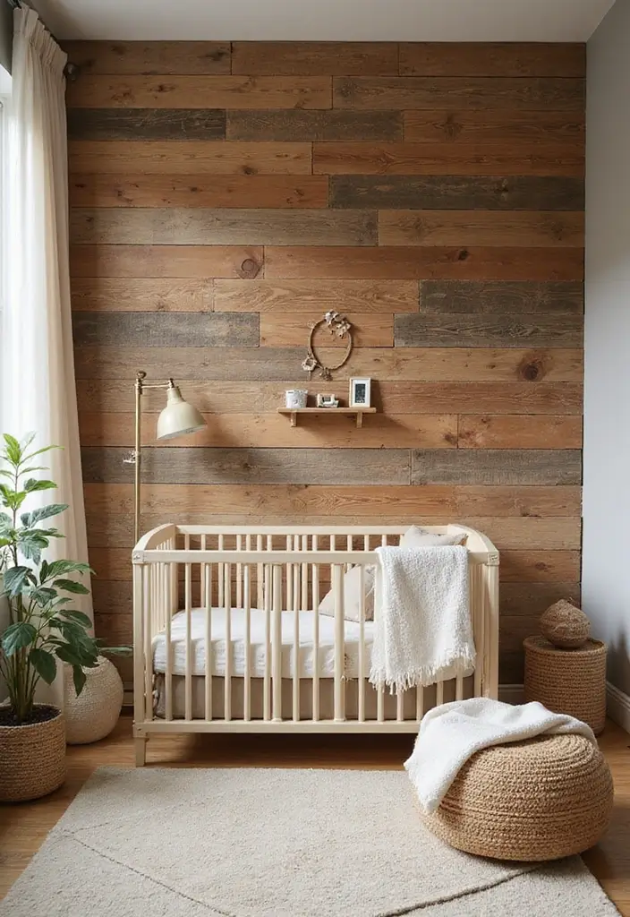 30 Nursery Accent Wall Ideas That Transform the Room - 8. Reclaimed Wood Accent Wall
