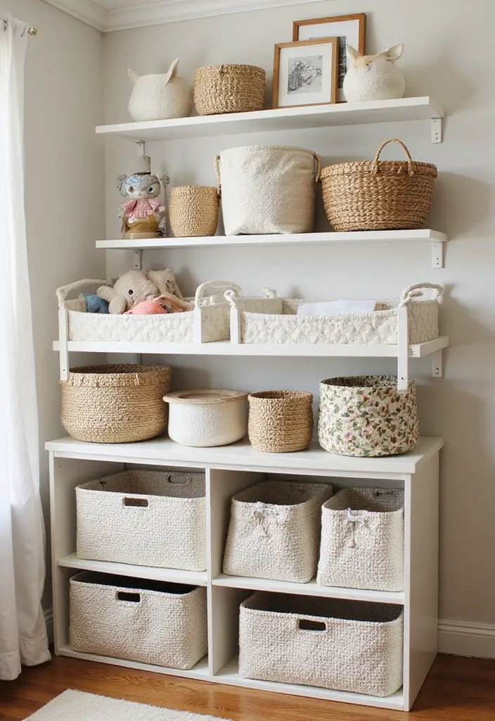 30 Nursery Corner Ideas That Make the Most of Small Spaces - 17. Stylish Baskets for Everything