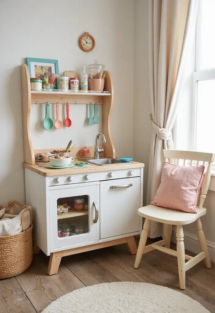 30 Nursery Corner Ideas That Make the Most of Small Spaces - 20. Corner Play Kitchen