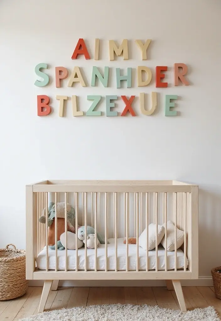 30 Nursery Corner Ideas That Make the Most of Small Spaces - 23. Personalized Name Wall Decor