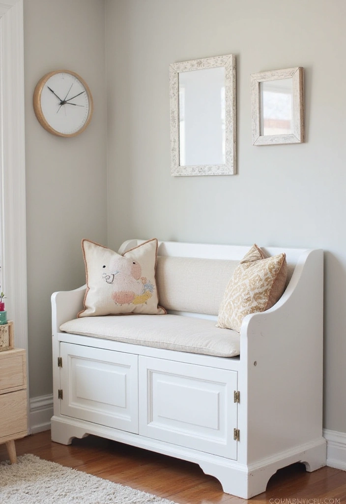 30 Nursery Corner Ideas That Make the Most of Small Spaces - 24. Enclosed Storage Bench