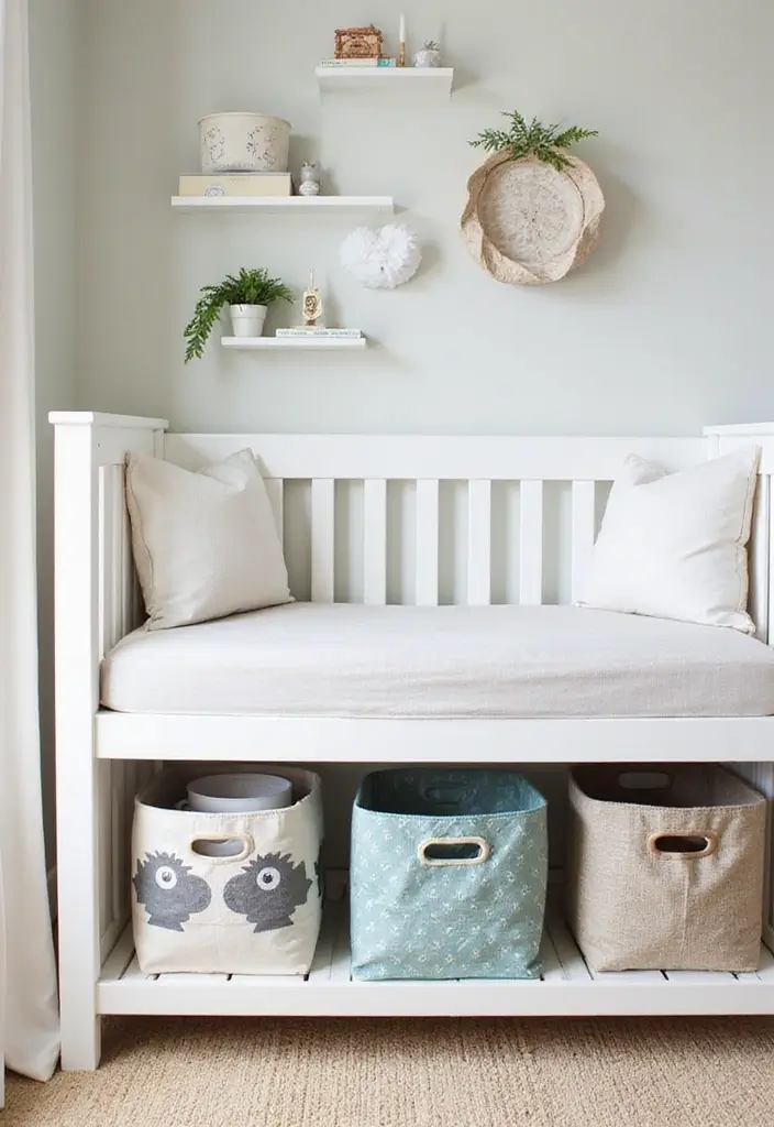 30 Nursery Corner Ideas That Make the Most of Small Spaces - 28. Under-Crib Storage Bins