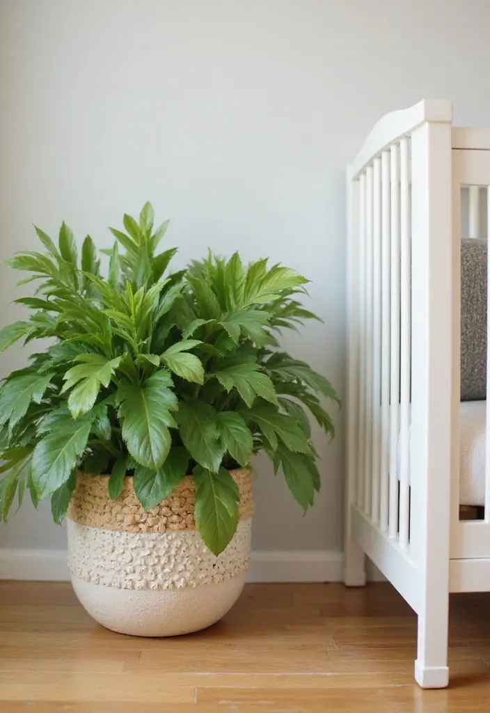30 Nursery Corner Ideas That Make the Most of Small Spaces - 30. Corner Plant for Freshness