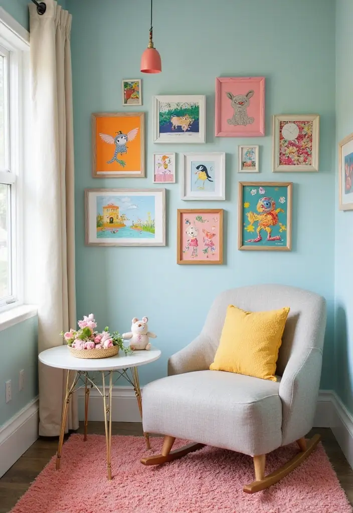 30 Nursery Corner Ideas That Make the Most of Small Spaces - 8. Adorable Corner Gallery Wall