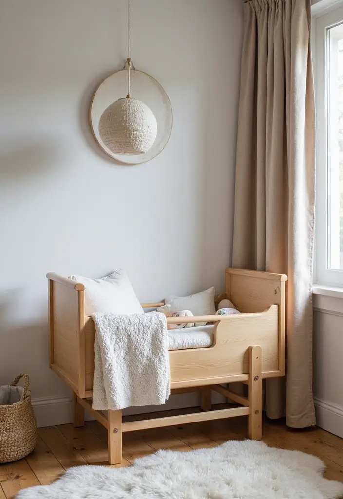 30 Nursery Corner Ideas That Make the Most of Small Spaces - 9. Compact Cradle or Bassinet