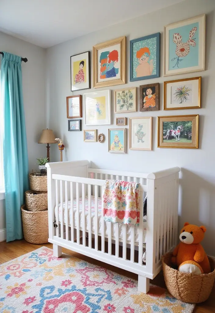 30 Small Nursery Ideas That Maximize Every Inch of Space 20 30 Small Nursery Ideas That Maximize Every Inch of Space - 20. Create a Gallery Wall with Baby Art