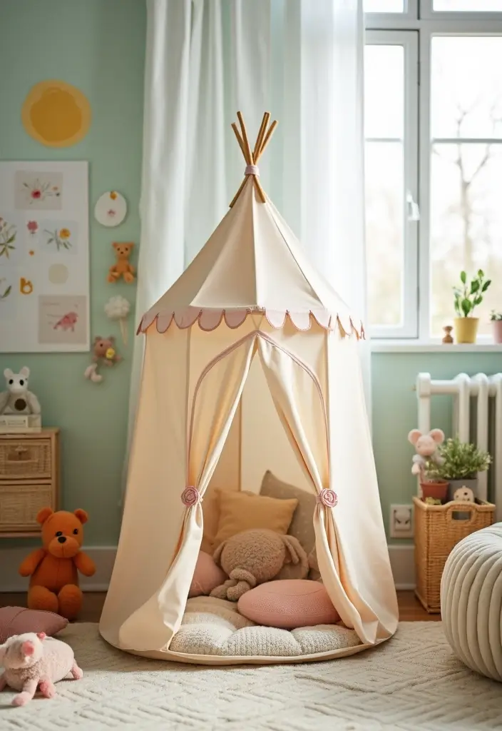 30 Small Nursery Ideas That Maximize Every Inch of Space 26 30 Small Nursery Ideas That Maximize Every Inch of Space - 26. Use a Compact Play Tent