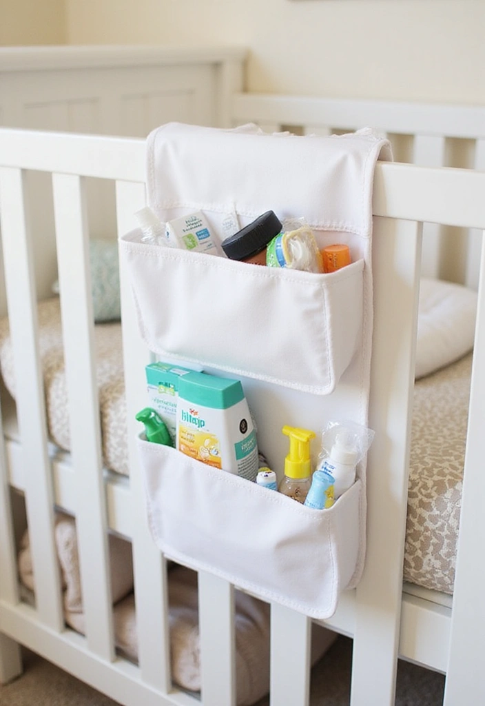 30 Small Nursery Ideas That Maximize Every Inch of Space 27 30 Small Nursery Ideas That Maximize Every Inch of Space - 27. Use a Bedside Organizer