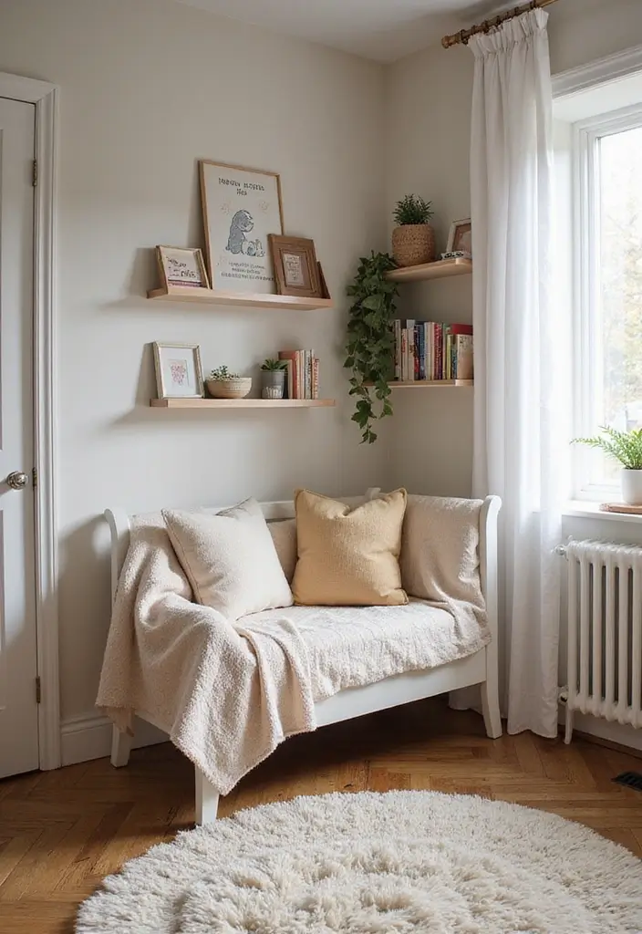 30 Small Nursery Ideas That Maximize Every Inch of Space 7 30 Small Nursery Ideas That Maximize Every Inch of Space - 7. Create a Cozy Reading Nook with Space-Saving Ideas