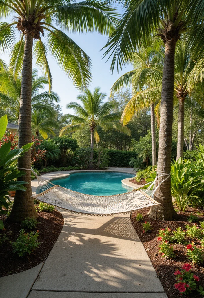 12 Backyard Ideas Florida for Lush Warm Tropical Landscapes - 10. Hammock Oasis