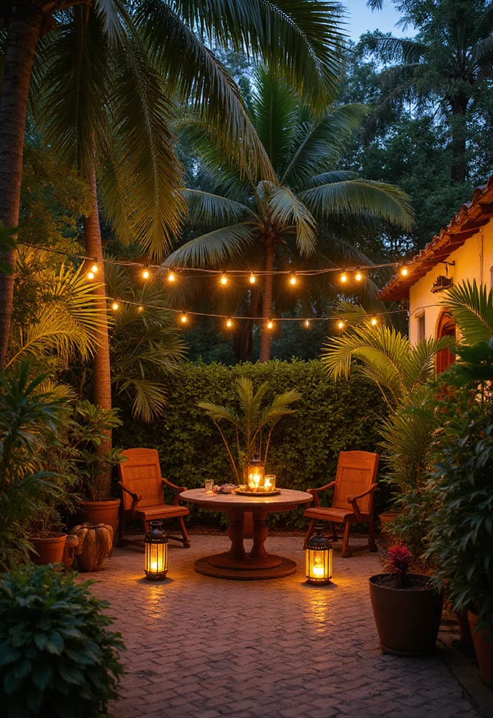 12 Backyard Ideas Florida for Lush Warm Tropical Landscapes - 11. Tropical Lighting