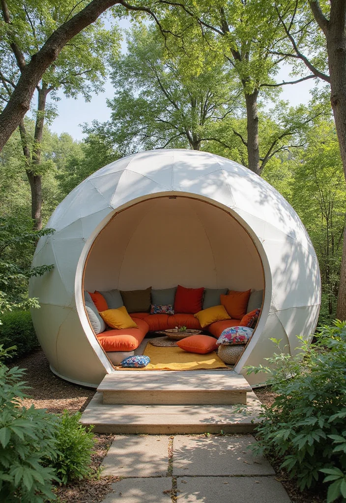 12 Backyard Pavilion Ideas for Shaded Relaxing Outdoor Living - 7. Geodesic Dome Pavilion