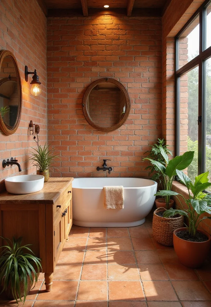 12 Bathroom Wall Ideas for Texture Color and Updated Style - 7. Terracotta Tiles
