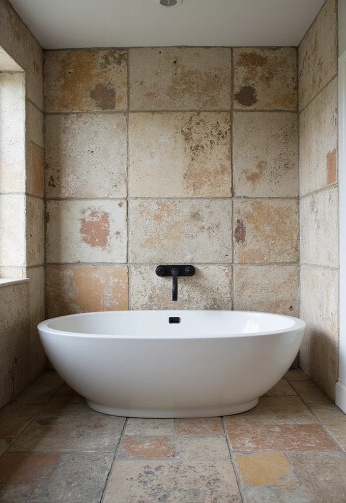 12 Bathroom Wall Tiles Ideas for Clean Bright Modern Looks - 8. Reclaimed Tiles for Sustainability