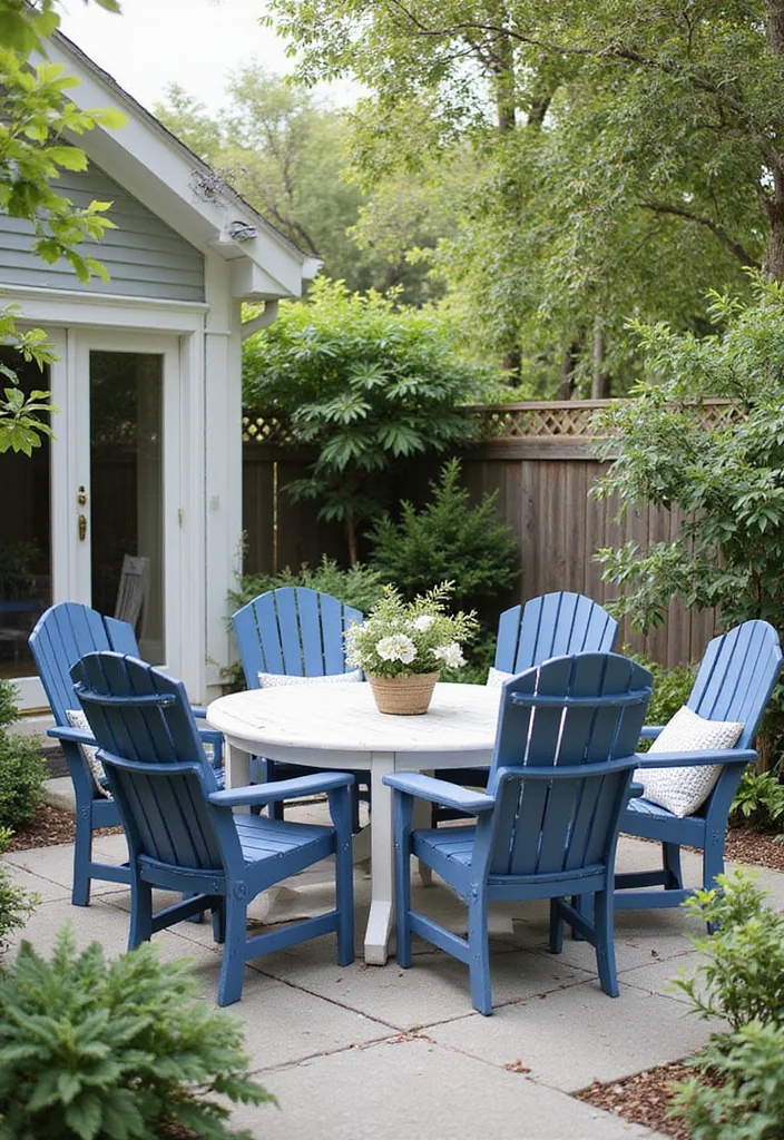 12 Beachy Backyard Ideas for Breezy Light Coastal Style - 1. Nautical-Style Furniture
