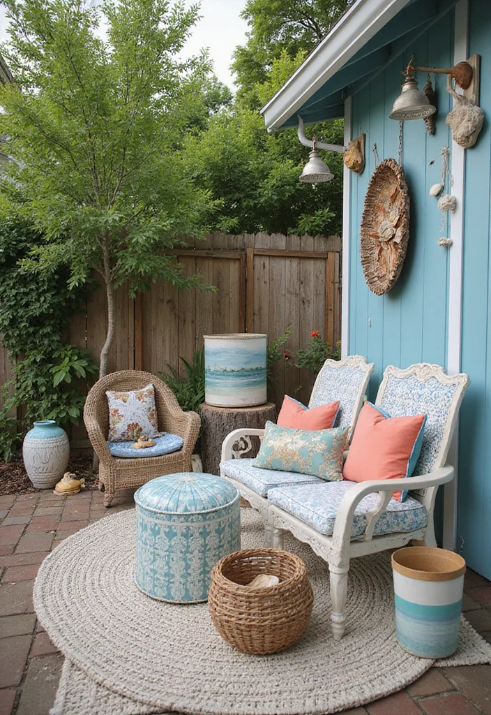 12 Beachy Backyard Ideas for Breezy Light Coastal Style - 5. Seaside Accessories