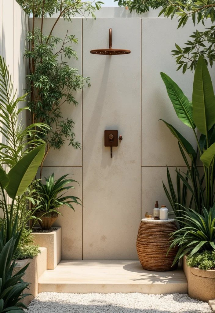 12 Beachy Backyard Ideas for Breezy Light Coastal Style - 9. An Outdoor Shower