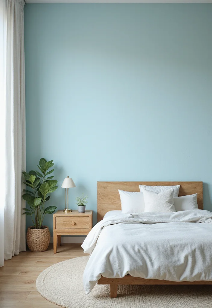 12 Bedroom Ideas Blue for Calm Cool Peaceful Living - 1. Soft Sky Blue Walls