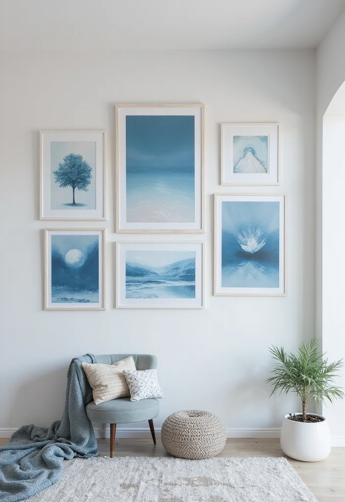 12 Bedroom Ideas Blue for Calm Cool Peaceful Living - 4. Calming Blue Artwork