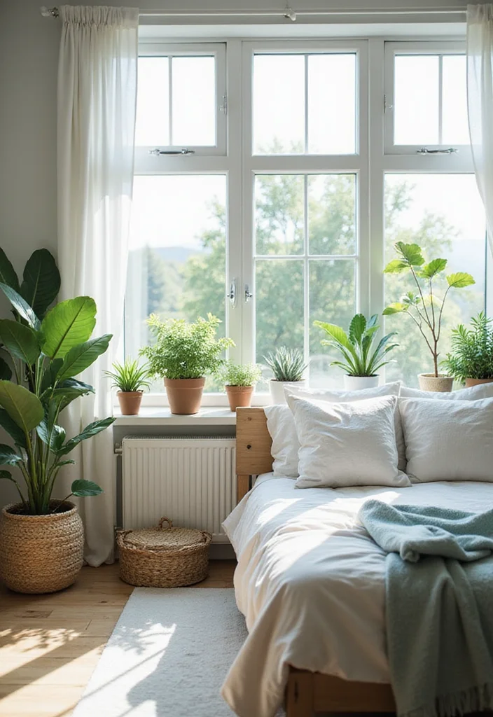 12 Bedroom Ideas Blue for Calm Cool Peaceful Living - 7. Blue Green Plants